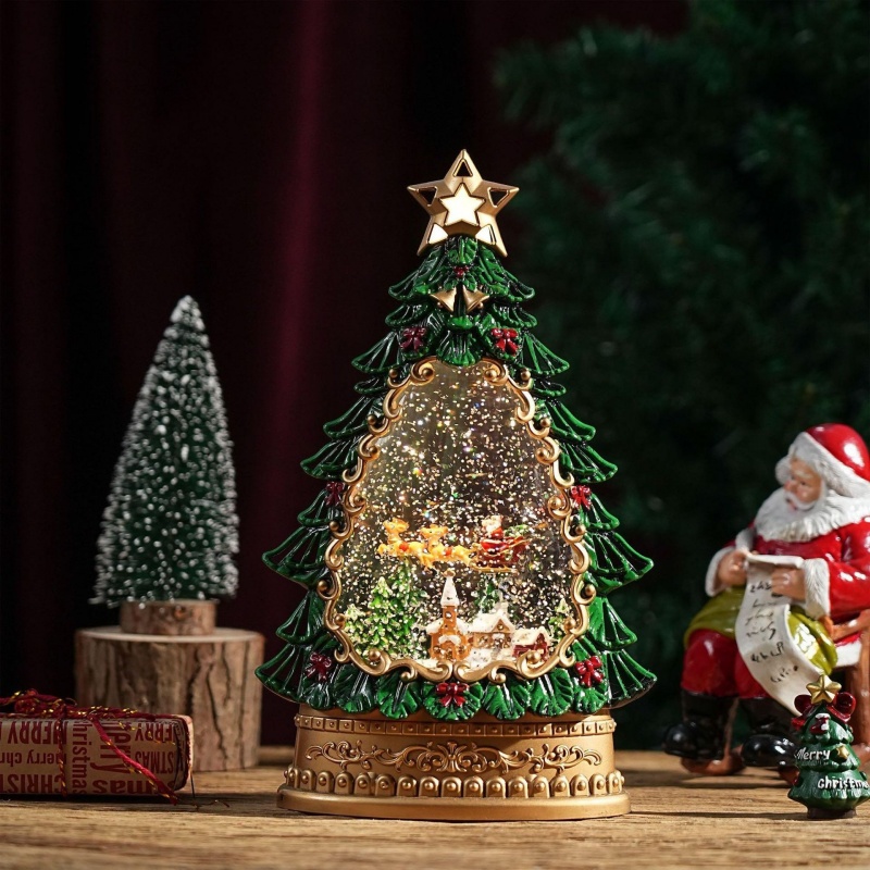 Snow Globe Music Box Christmas - Home Decor Lighting Tree review and price