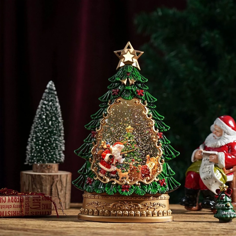 Snow Globe Music Box Christmas - Home Decor Lighting Tree review and price