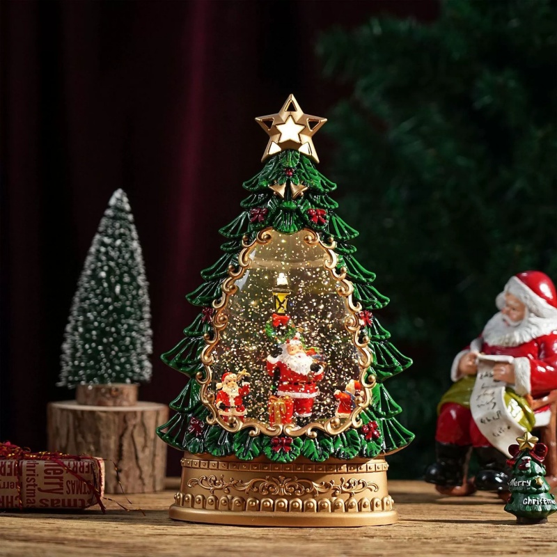 Snow Globe Music Box Christmas - Home Decor Lighting Tree review and price