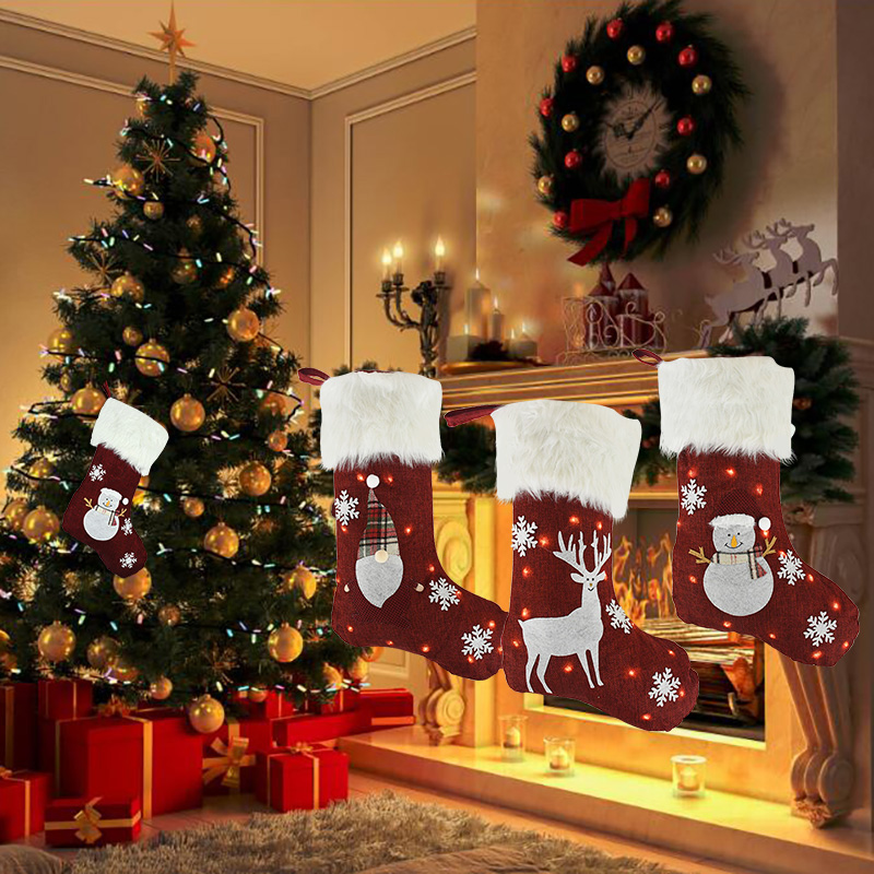 Christmas Socks With Led Light - Home Decor Lighting Tree review and price