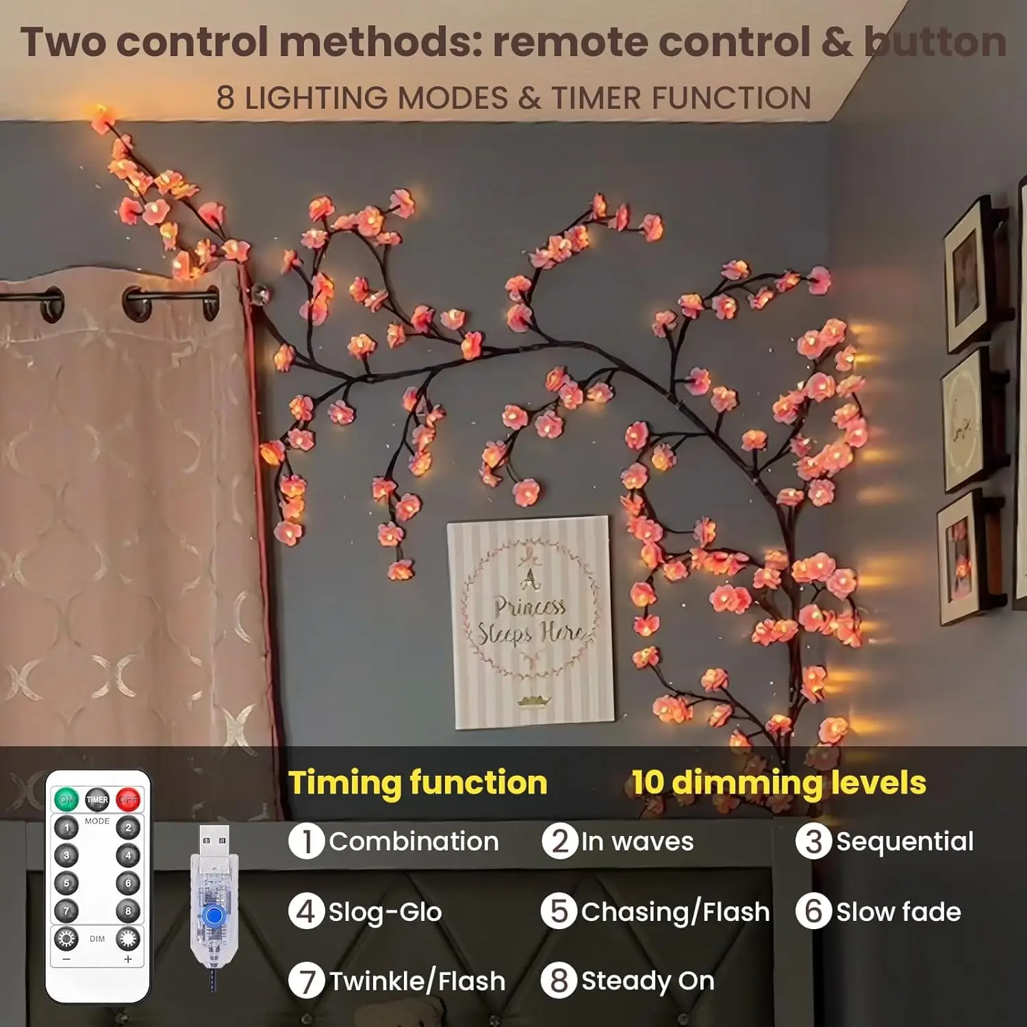 Cherry Blossom Willow Vine Twi - Home Decor Lighting Tree review and price